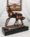 Rustic Western 2 Strolling Mare And Foal Equine Horses In Bronzed Resin Statue
