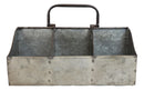 Farmhouse Galvanized Metal Rustic 6 Slots Wine Bottle Holder Basket With Handle