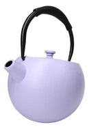 Pastel Purple Minimalist Tilted Round Cast Iron Teapot 28oz Tea Pot With Handle