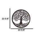 Brown 23"D Oversized Celtic Tree of Life Medallion Metal Wall Circle Plaque