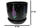 Witchcraft Magic Dark Forest Poisonous Plants Ceramic Planter Pot W/ Saucer Set