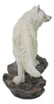 Woodlands Winter Hunter Tundra Snow White Albino Wolf On The Prowl Figurine