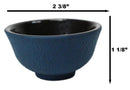 Navy Blue Textured Japanese Tetsubin Style Cast Iron Mini Tea Cups Set of 4