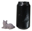 Realistic Feline British Shorthair Grey Kitty Cat Kitten Resting Mini Figurine