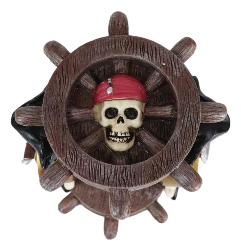 Gothic Marine Pirate Skulls Crossbones Steer Helm Compasses Sand Timer Figurine