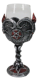 Occultic Sabbatic Goat Baphomet With Pentagram Wine Glass Goblet Drink Beverage Chalice