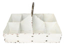 White Vintage Distressed Metal 8 Divided Section Seeding Tray Planter Pot 14"L