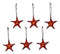 Set Of 6 Red Starfish Sea Stars Ocean Marine Wall Hanging Decor Tree Ornaments