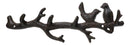 Rustic Cast Iron 2 Lovebirds On Tree Branch Multi Points Wall Hooks 12.5" Long