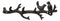 Rustic Cast Iron 2 Lovebirds On Tree Branch Multi Points Wall Hooks 12.5" Long