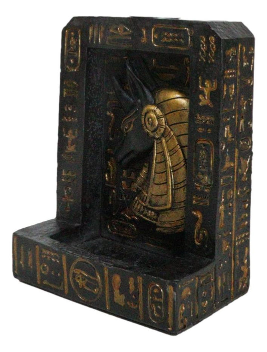 Egyptian God of The Dead Anubis Hieroglyphs Backflow Incense Burner Figurine - Ebros Gift