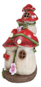 LED Light Up Enchanted Fairy Garden Toadstool Mushrooms Cottage House Figurine