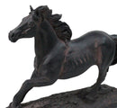 Western Wild And Free Open Grasslands Galloping Horse Faux Bronze Figurine 9"L