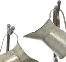 Galvanized Metal Rustic Watering Cans Cascading Basin Electric Water Fountain