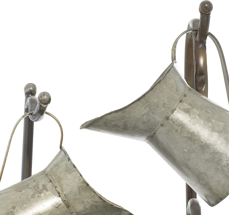 Galvanized Metal Rustic Watering Cans Cascading Basin Electric Water Fountain