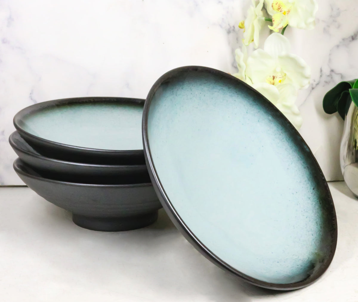 Pack Of 4 Blue Sky And Stars Seikai Collection Large Ramen Soup Dinner Bowl 36oz