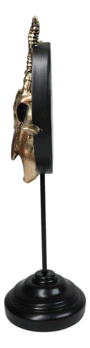 Pentagram Sabbatic Goat Baphomet Masque Ornament On Pole Stand Or Wall Sculpture