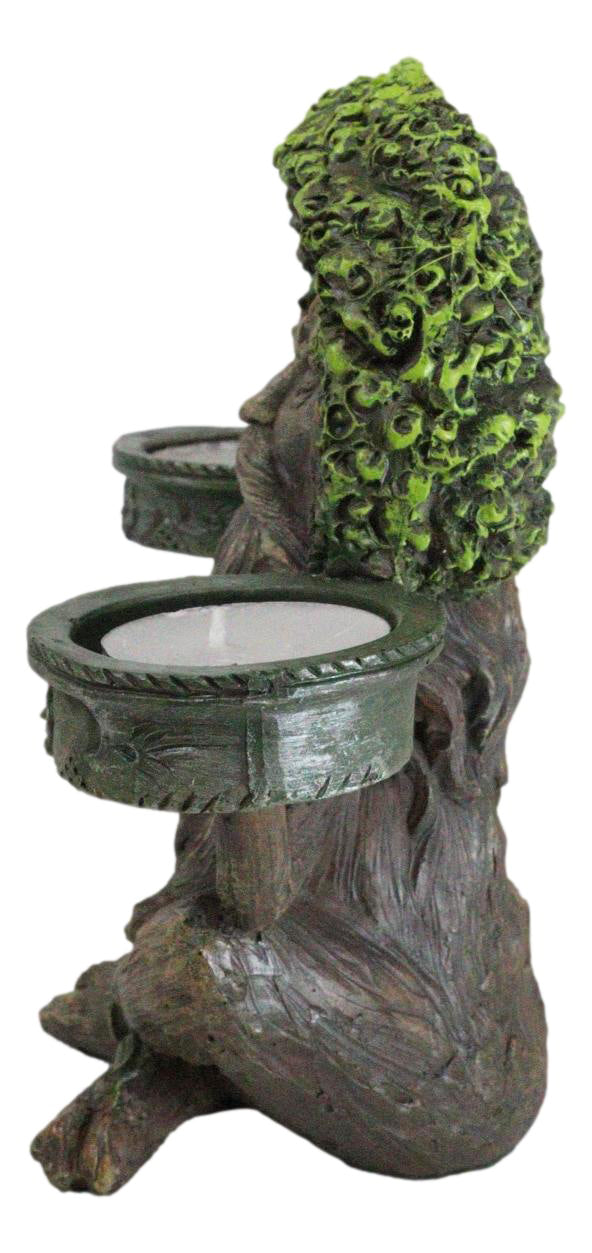 Forest God Greenman Tree Ent Backflow Incense Burner And Candleholders Figurine