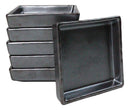 Set Of 6 Black Iron Clay Tetsu Kesho Ceramic Square Condiment Sauce Dishes 2oz