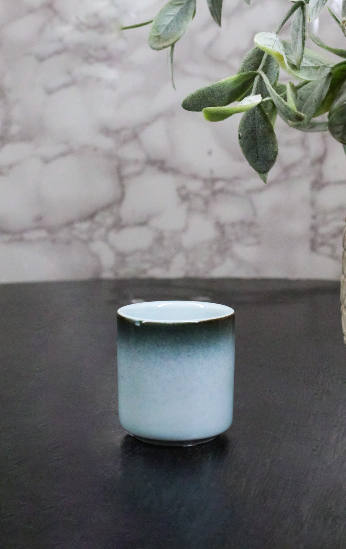 Seikai Blue Ochoko Ceramic Sake Cups 1.5 Oz, Set of 6, Japanese Style Drinkware