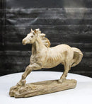 Western Wild And Free Open Grasslands Galloping Horse Faux Wood Figurine 9"L