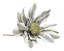 Set of 2 Realistic Artificial Botanica Long White Grey Flower Floral Stems