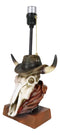 Rustic Western Cow Skull With Cowboy Hat And Red Scarf Table Lamp With Shade