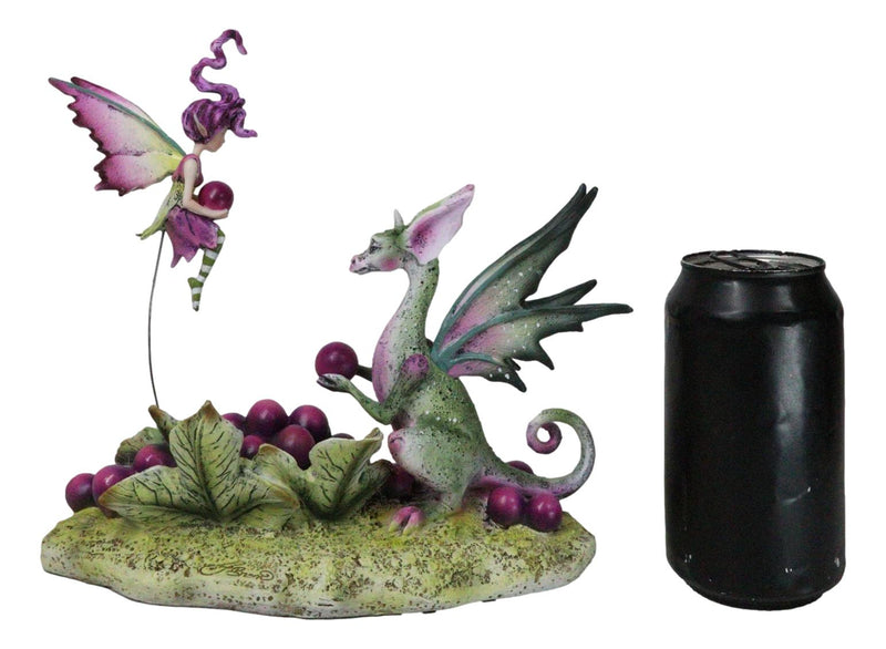 Whimsical Amy Brown Always Share Your Grapes Dragon Fairy with Pixie Figurine