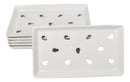 Pack Of 6 Ceramic White Neta Zara Sushi Case Plates With Drip Holes 9" By 5"