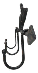 Cast Iron Rustic Farmhouse When Pigs Fly Angel Pig With Arrow 3-Peg Wall Hooks