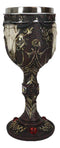 Ebros Horned Wild Bison Steer Tribal Skull Red Cyrstals Maroon Wine Chalice Goblet Cup