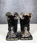 Ceramic Sabbatic Goat Baphomet With Cobra Ceramic Salt And Pepper Shakers Set