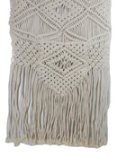 Boho Hand Woven Cotton Macrame Tapestry With Center Pocket & Tassels Wall Decor