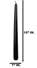 Pack of 4 Ritual Spell Vampire Tears Black Taper Candles Red Wax Candlesticks