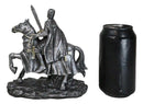 Suit of Armor Crusader Knight with Sword Riding On Heavy Cavalry Horse Figurine