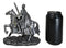 Suit of Armor Crusader Knight with Sword Riding On Heavy Cavalry Horse Figurine