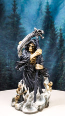 Black Death Plaque Grim Reaper Holding Scythe With Dead Soul Spirits Figurine