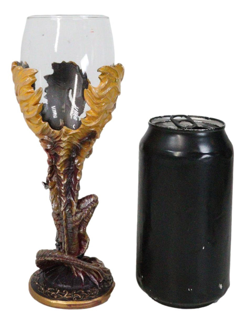 Fantasy Netherworld Fire Dragon Flame Blade Sword Glass Wine Goblet Chalice