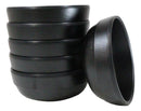 Pack Of 6 Black Silk Melamine Rice Miso Soup Salad Appetizer Shallow Bowls 12oz