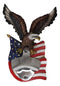 Patriotic USA Freedom Bald Eagle Perching On American Flag Wall Bottle Opener