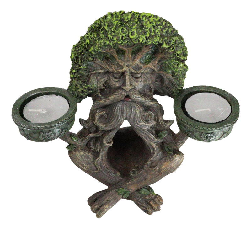 Forest God Greenman Tree Ent Backflow Incense Burner And Candleholders Figurine