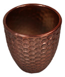 Set Of 4 Boutique Chic Copper Hammered Look Ceramic Votive Candle Holder Cups