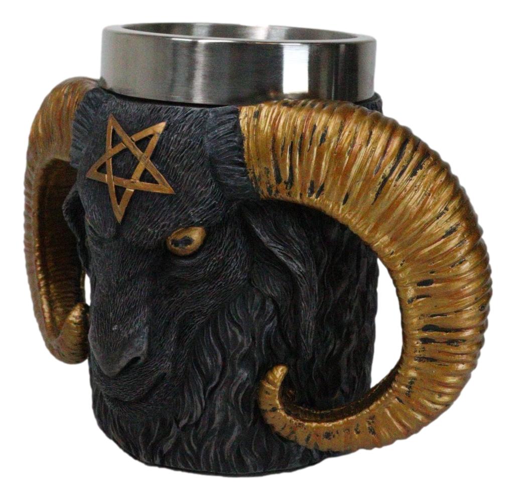 Wicca Occult Sigil Of Baphomet Pentagram Ram Horned Sabbatic Goat Mug 13Oz