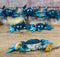 Set Of 6 Nautical Blue Beach Crabs Ocean Marine Wall Hanger Decor Tree Ornaments