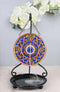 Evil Eye with Mandala Floral Scroll Round Medallion Backflow Incense Cone Burner