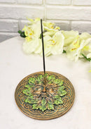 Green Man Tree Spirit Round Medallion Celtic Knot Incense Burner Ash Catcher