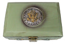 Green Military US Army Emblem Officer Briefcase Camo Decorative Trinket Box