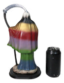 Rainbow Robe Santa Muerte With Scythe All Powerful Transient Figurine 12"H