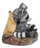 Bedtime Story Raccoon Mother & Cubs Figurine Raccoon Family Reading by Tent