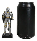 Medieval Valiant Knight Suit Of Armor Morning Star Club And Shield Mini Figurine